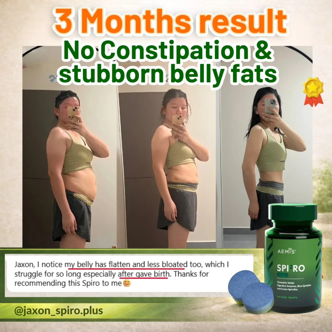 3 months result, no constipation and stubborn belly fat